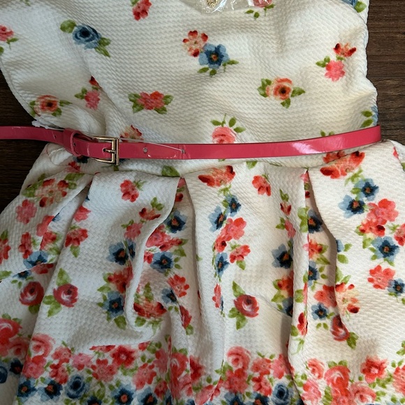 Beautees Floral Dress with Pink Accents Kid Size 8 - Picture 3 of 5